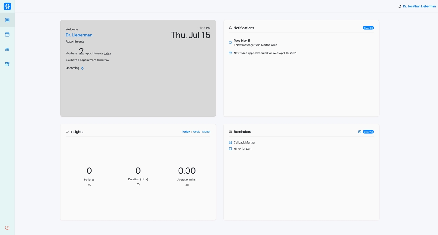 InstaDR clinical dashboard and workflow